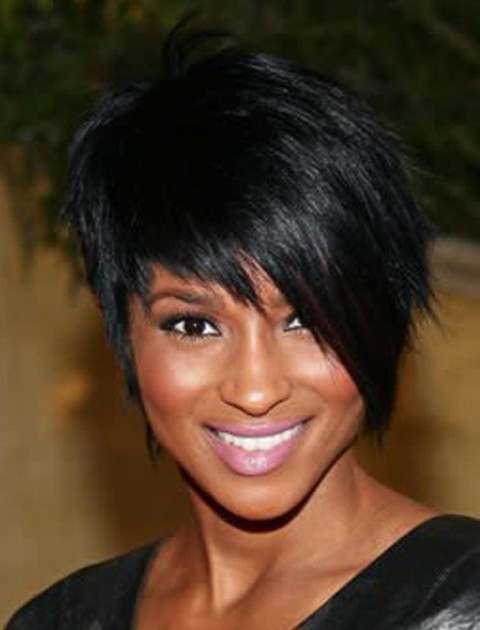 African American Pixie Wigs With A Side Bang