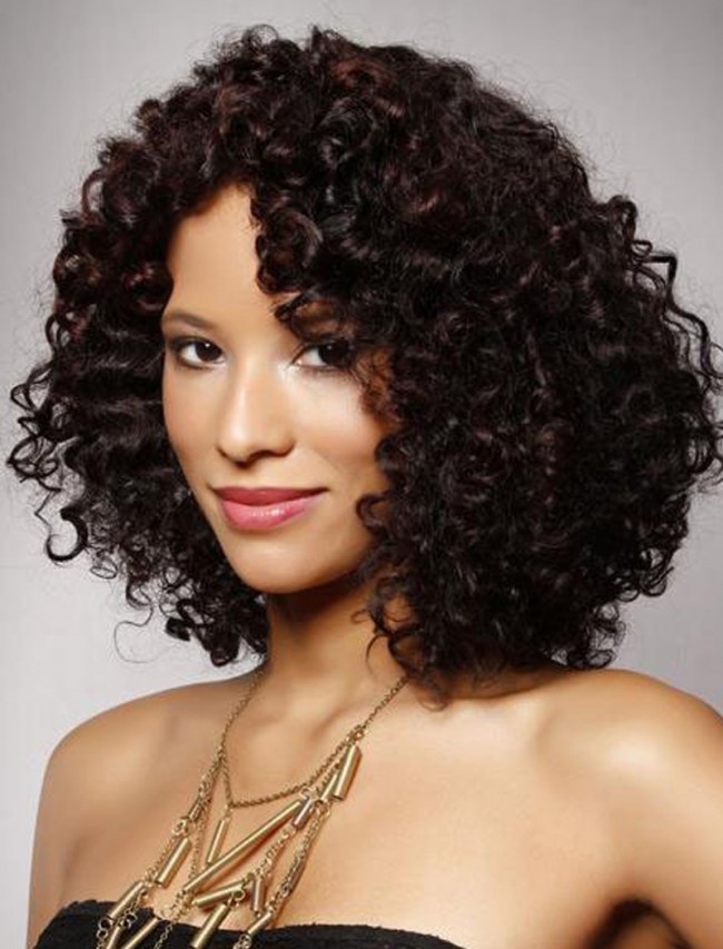 Curly African American Remy Human Hair Wigs