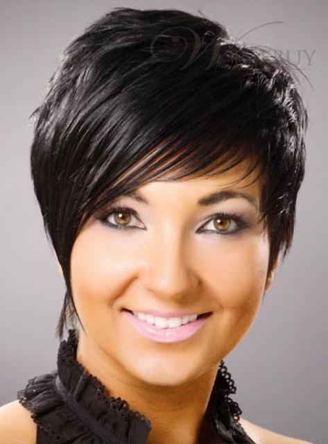 Short Straight Black Hair Full Lace Wig