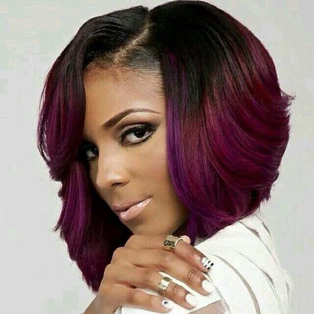 BEST MEDIUM HAIRTSTYLE THICK WITH HIGHLIGHTS FOR BLACK WOMEN