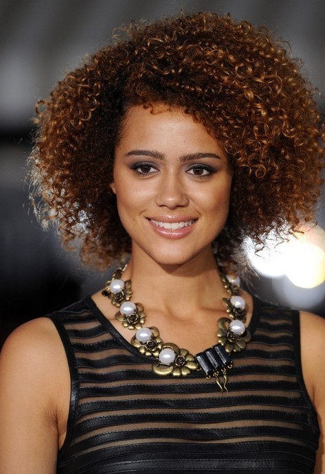 BEST SHORT CURLY BROWN COLORED HAIRSTYLE FOR BLACK WOMEN