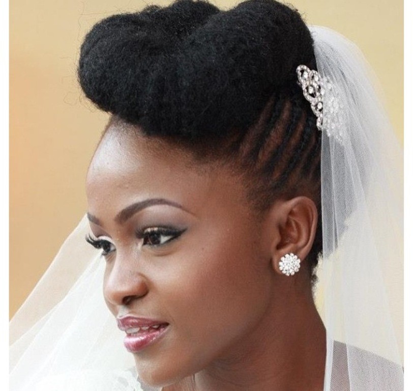 Best Natural Up do Wedding Hairstyle for Black Women