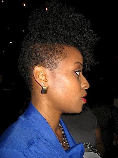 Captivating Short Natural Curly Hairstyle with Bangs Black Women