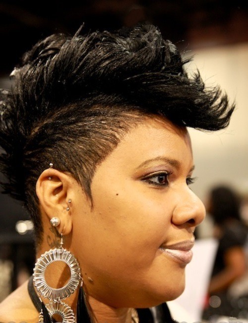 Awesome Short Mohawk Haircuts on Fat Cheeks African American