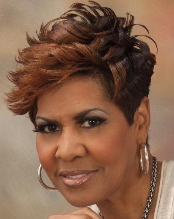 Awesome short afro haircut African American over 40