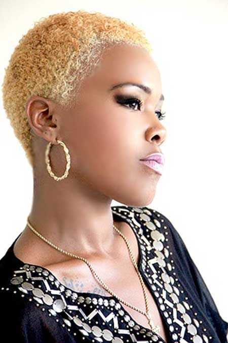 Beautiful short Haircut for round Face Blonde African American