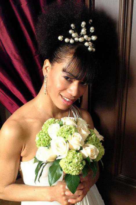 Best Wedding Medium Curly Natural hair with added piece for Bangs