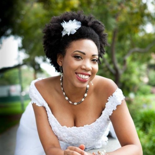 Best Wedding Natural Short Curly Hairstyle for Black Women