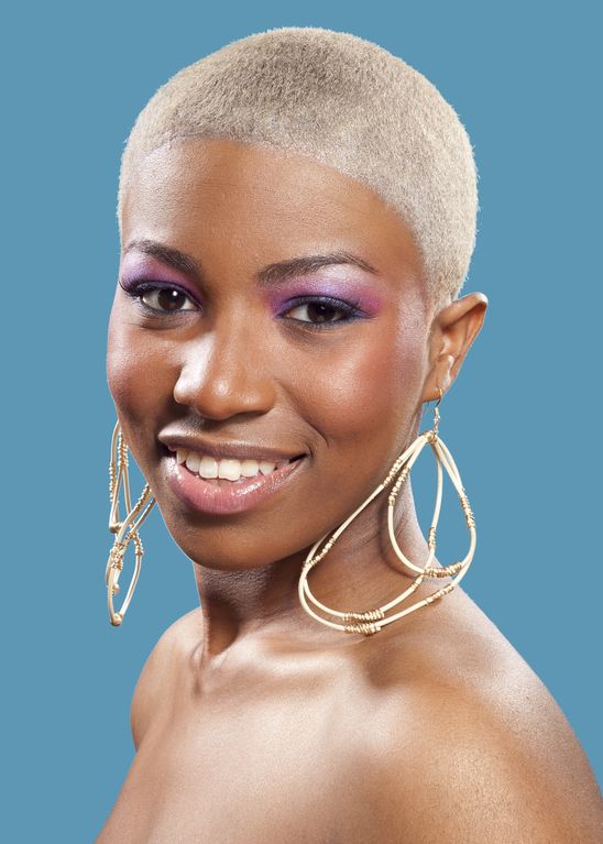 Inspiring Short Bald White Blonde Haircut African American