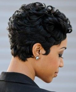 Awesome short layered Afro haircut African American