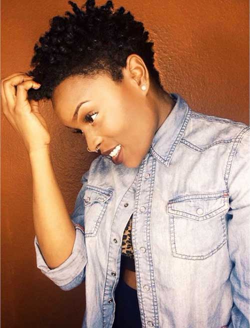 Dazzling short afro natural haircut for girls African American