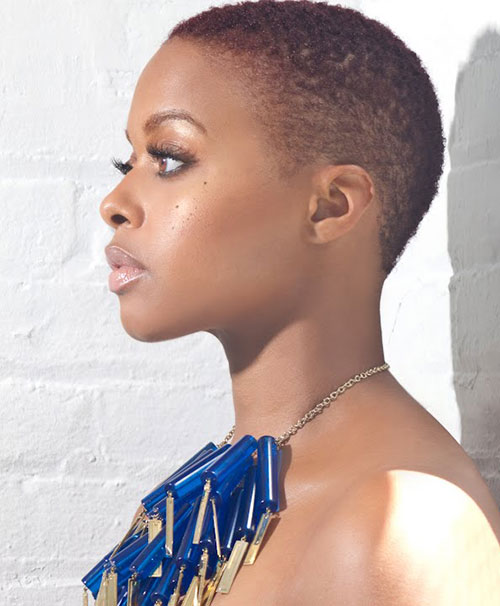 Stunning super short natural haircut African American in 30’s