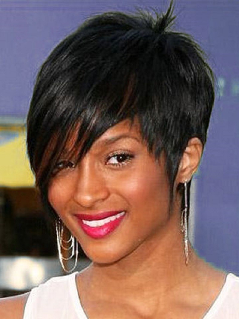 Beautiful short haircut girls oval face African American