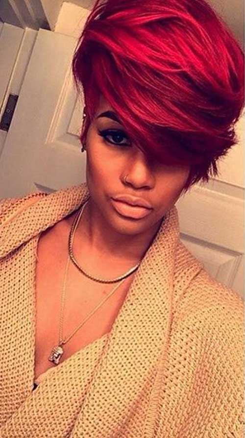 Must try red short haircut layered African American
