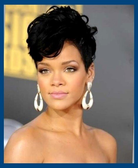 Touching short pixie haircut celebrity african american 
