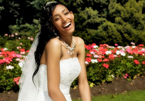 Amazing wedding long curly hairstyle black women