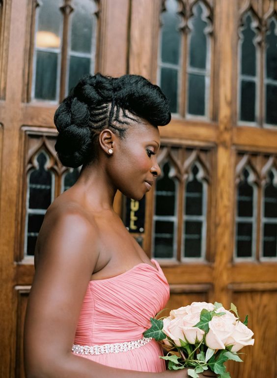 Exquisitely-natural-up-do-wedding-hairstyle-black-women-at-40