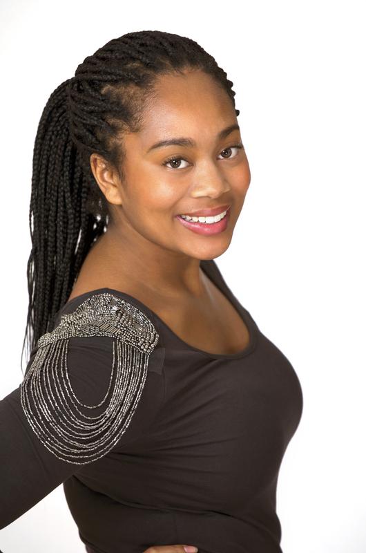 Touching fishtail along braids wedding black women