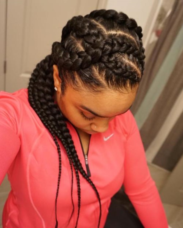 Coiffures tressées noires Cornrow