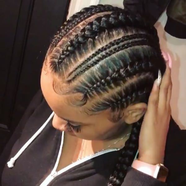 petits et grands cornrows